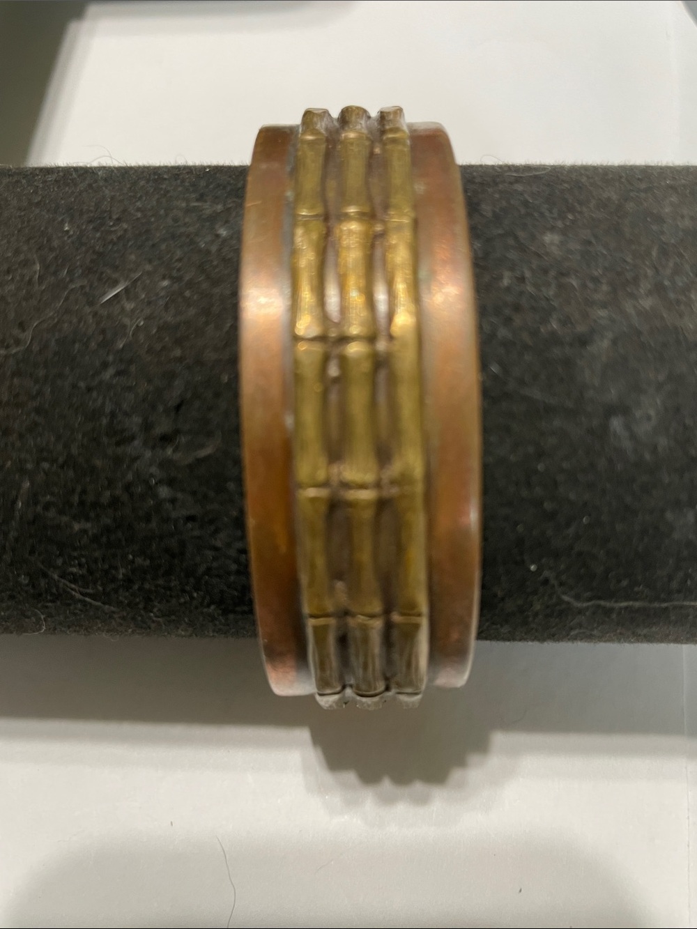 Vintage-Inspired Copper and Brass Bamboo Cuff Bracelet